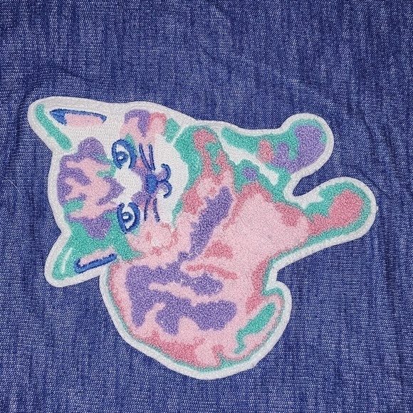 CAT & JACK Blue Dress with Colorful Cat Patch - Picture 2 of 5